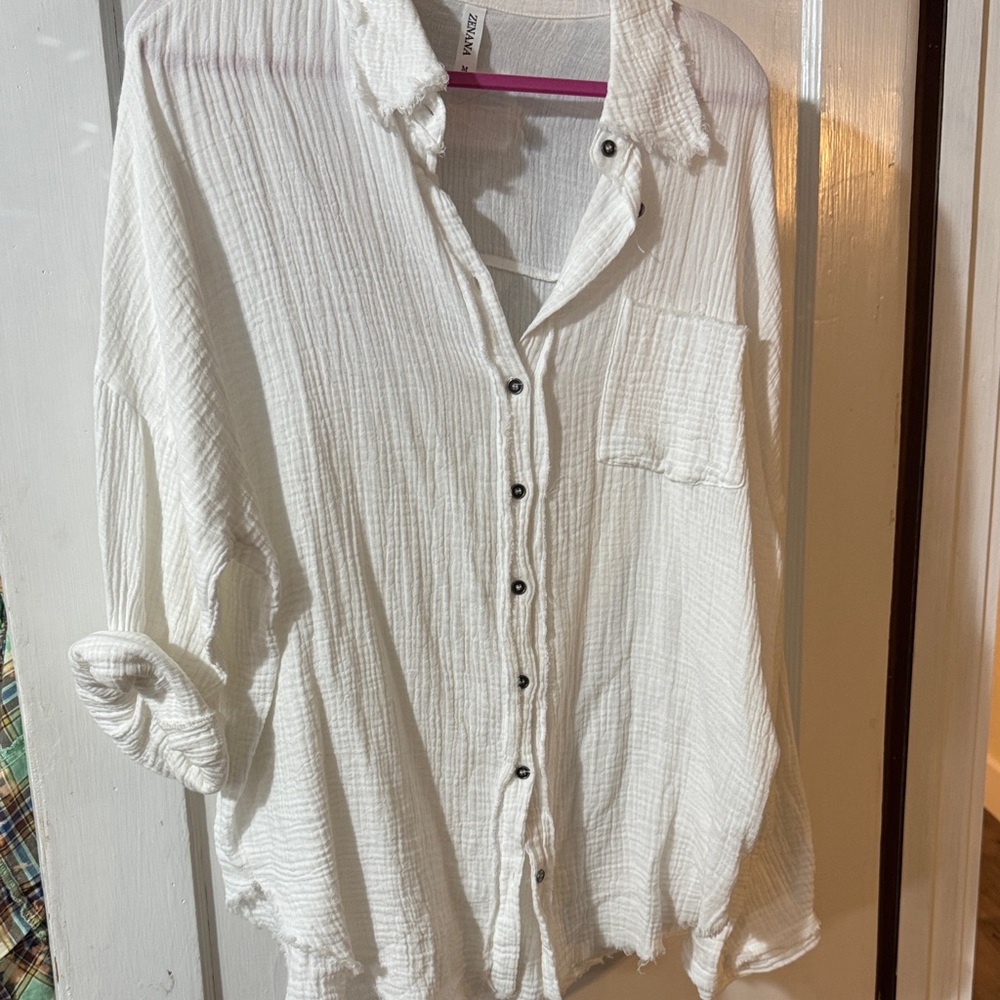 Women's White Button Down Shirt